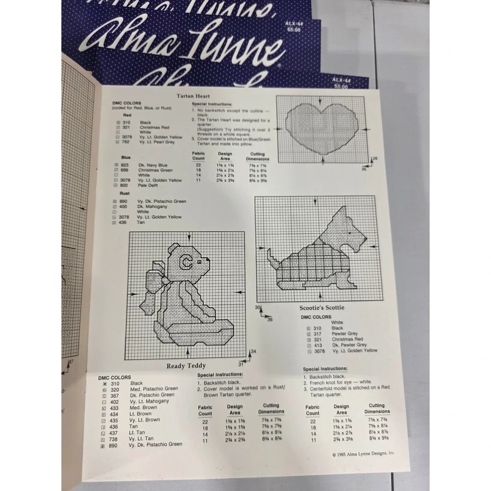 24-Vintage Alma Lynne Designs At Your Leisure Counted Cross Stitch Patterns Book